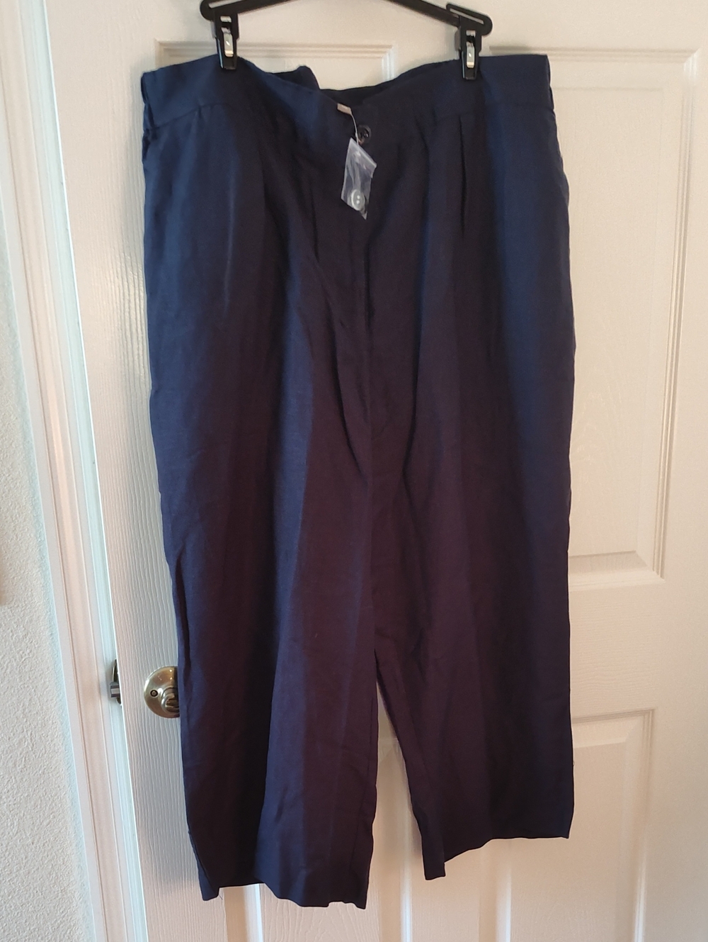 Jessica London Navy Blue Cropped Wide Leg